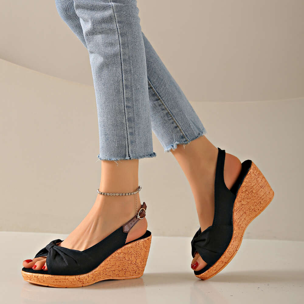 Size Summer Large New Sandals Women S Casual Buckle Wooden Roman Slope High Heels Ddmysaturn