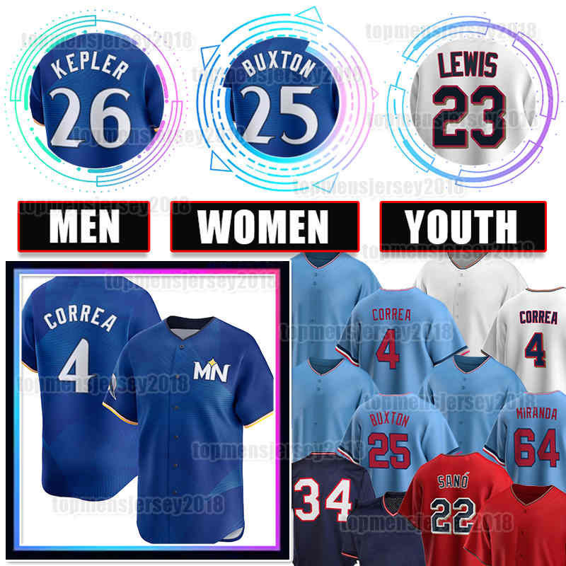 23 Royce Lewis Baseball Jersey 4 Carlos Correa Twins 34 Kirby Puckett Byron Buxton 26 Max Kepler Joe Ryan Jeffers Pablo Lopez 3 Harmon Killebrew Kyle Farmer Jhoan Duran