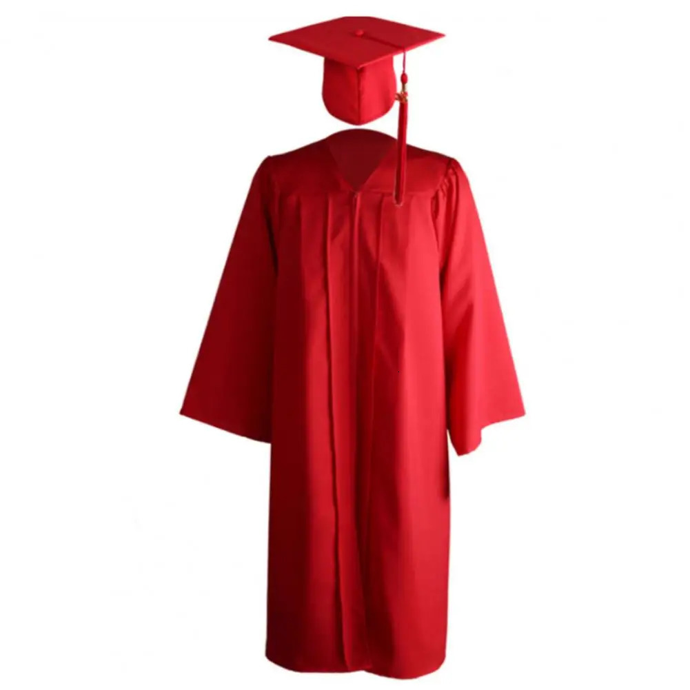 School Uniform Student Graduation Cap And Gown Set Academic Robe Adult Suit University Degree 240617