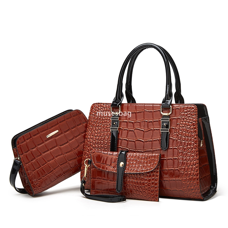 European and American women's designer retro fashion large capacity lightweight color matching mother and child bag three piece set portable one 