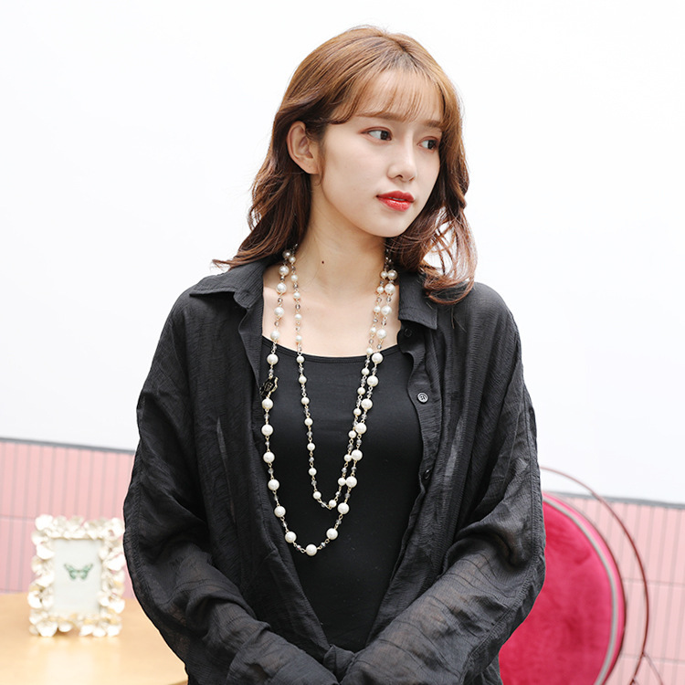 Classic Fashion Designer Pendants Necklaces Pearl wer Multilayer Sweater ChainWomen Wedding & Festival Party Jewelry Accessories High Quality No Box