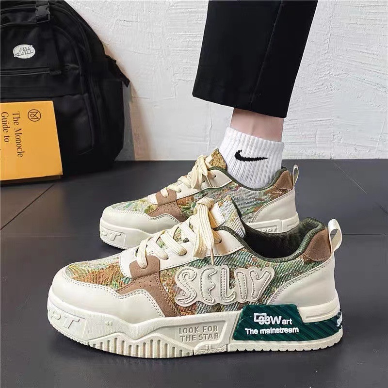 Vintage Sneaker Ddmysports Men Print Sneakers Lightweight Casual Shoes Flat Outdoor Shoe s