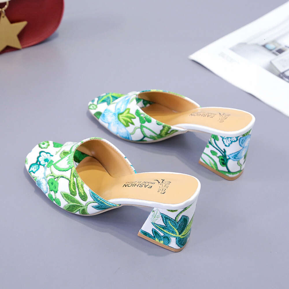 Slippers Large Spring Women Flowers China Chic Ins Style High Heel Sandals Ddmysaturn