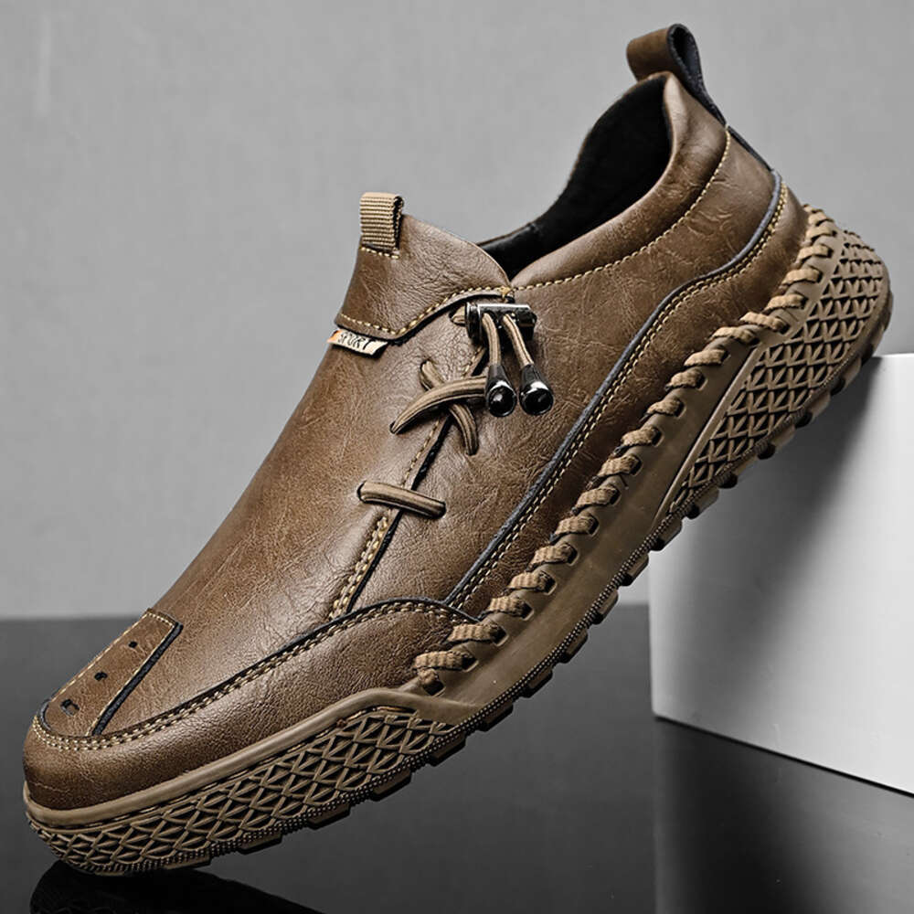 Spring and Autumn Large Casual Leather Fashion Handmade Cover Feet Men's Single Shoes