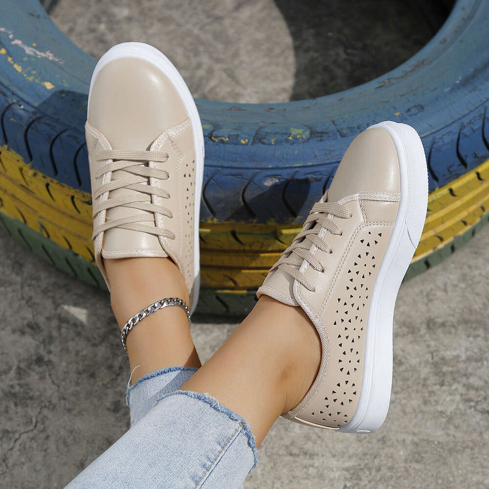 Size Spring Large Women S Fashionable And Versatile Casual Round Toe Flat Bottomed Sneakers Sports Boards Ddmysaturn