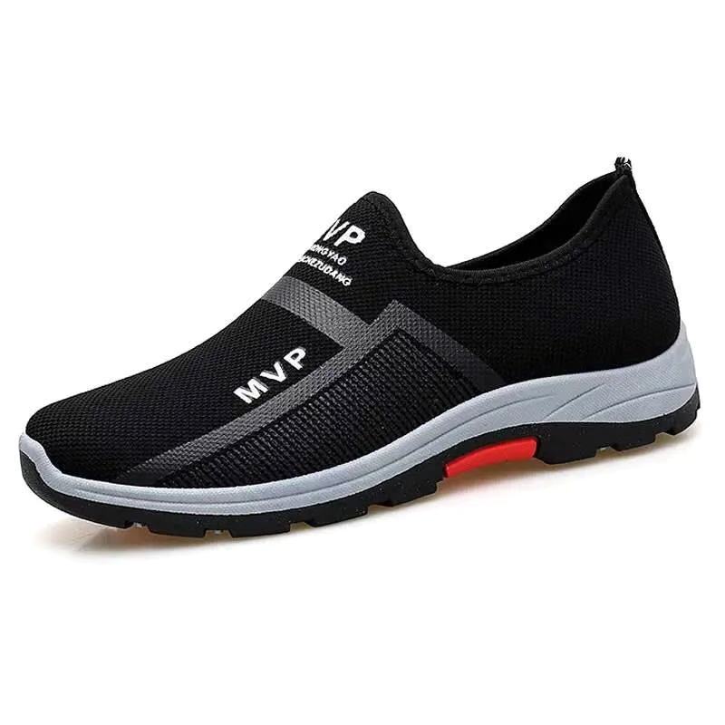 Men Sneakers Fashion Low-Top Casual Shoes Lightweight Mesh Surface Traveling Walking Sport Shoes