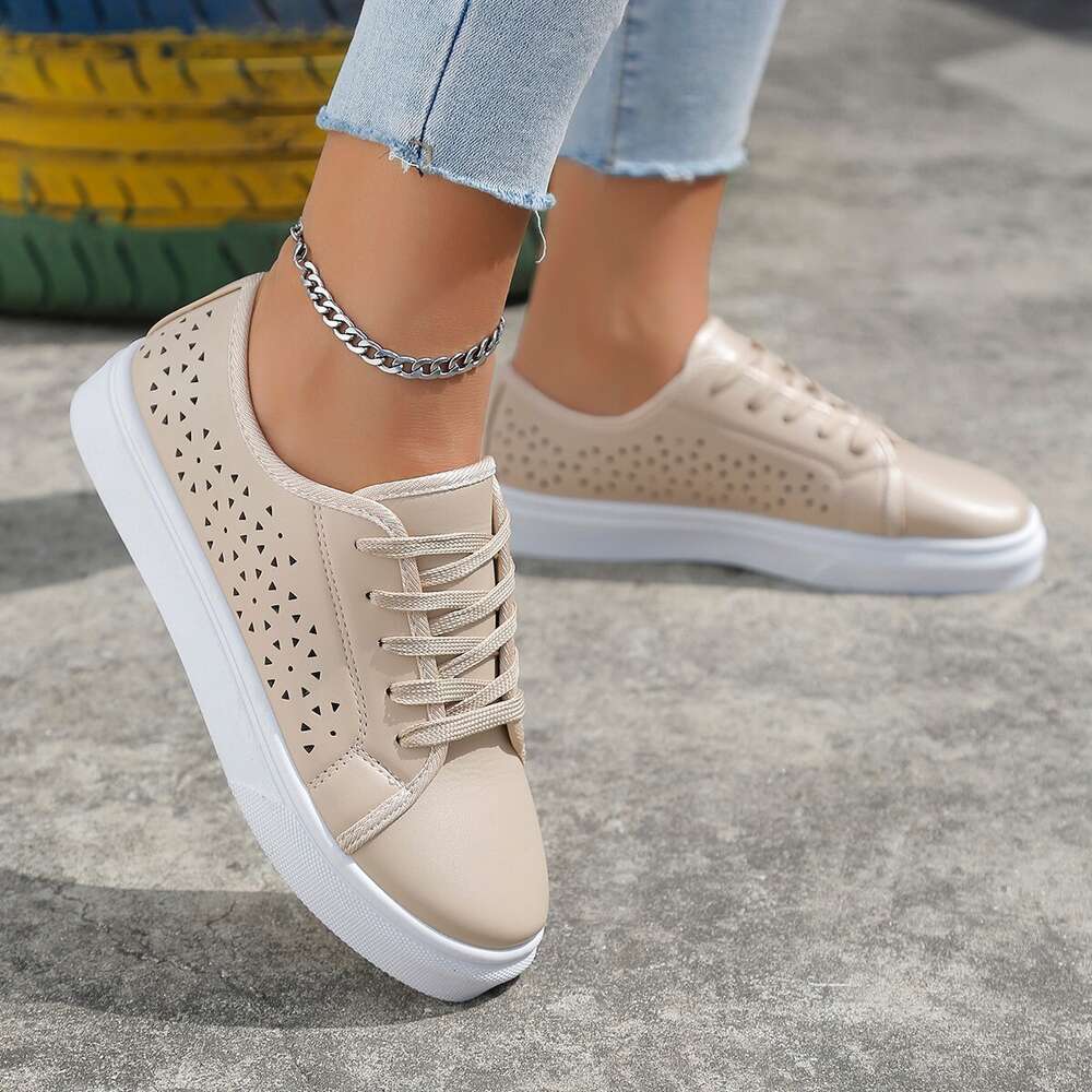 Size Spring Large Women S Fashionable And Versatile Casual Round Toe Flat Bottomed Sneakers Sports Boards Ddmysaturn