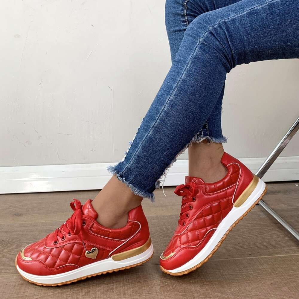 Single Large Size Shoe Women S Round Toe Flat Bottomed Glossy Patchwork Sports And Casual Shoes Sneakers Ddmysaturn