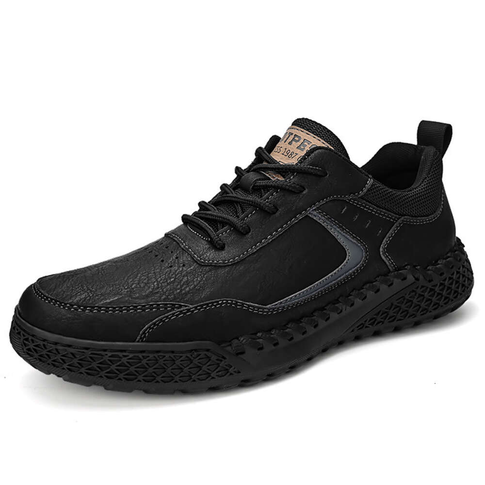 Ddmysports Men S Korean Version Versatile Men Breathable Casual Shoes Non Slip Soft Soles British Fashion Trend One Foot Leather OUTDOOR