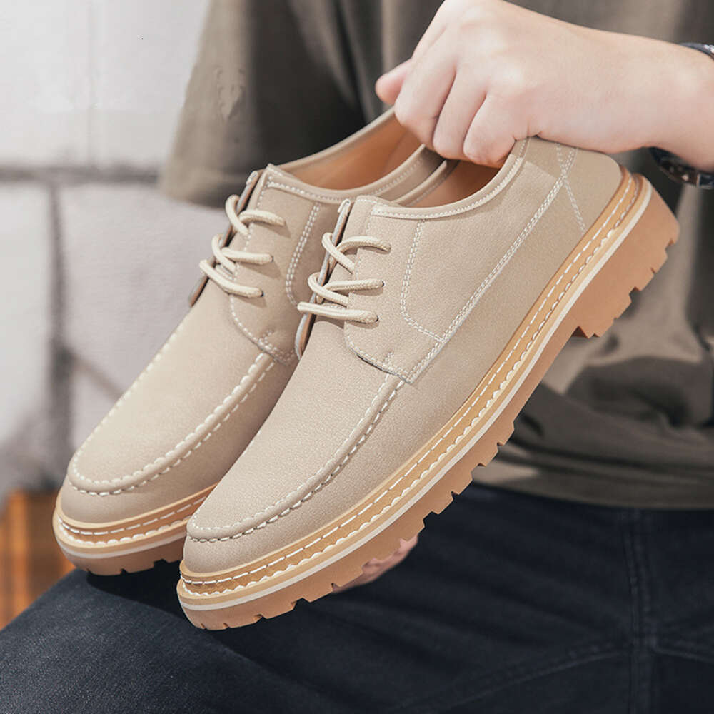 Ddmysports Spring And Autumn Trendy Genuine Casual Oxford Workwear British Fashion Leather Block Shoes Men S OUTDOOR