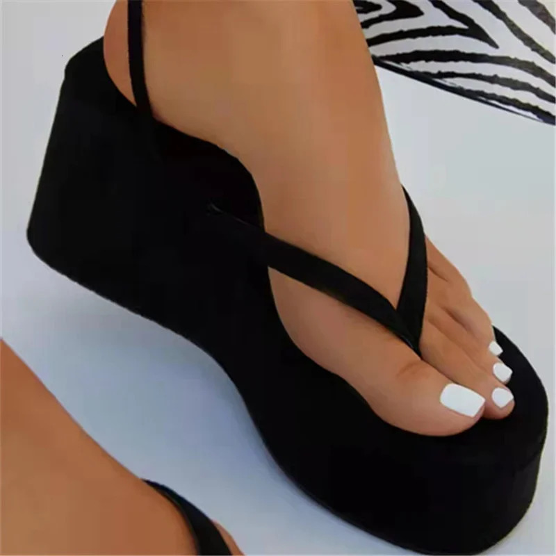 Sexy Wedges Sandals Womens Shoe Female Metal Chain Fashion Platform Shoes 2024 Summer Ladies Clip Toe Ankle Strap Casual Sandal 240619