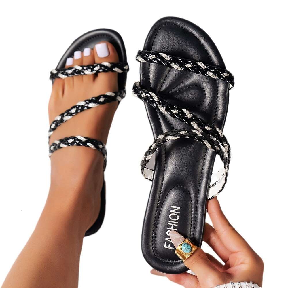 New Large Summer Women S Fashion Woven Roman Beach Slippers Ddmysaturn