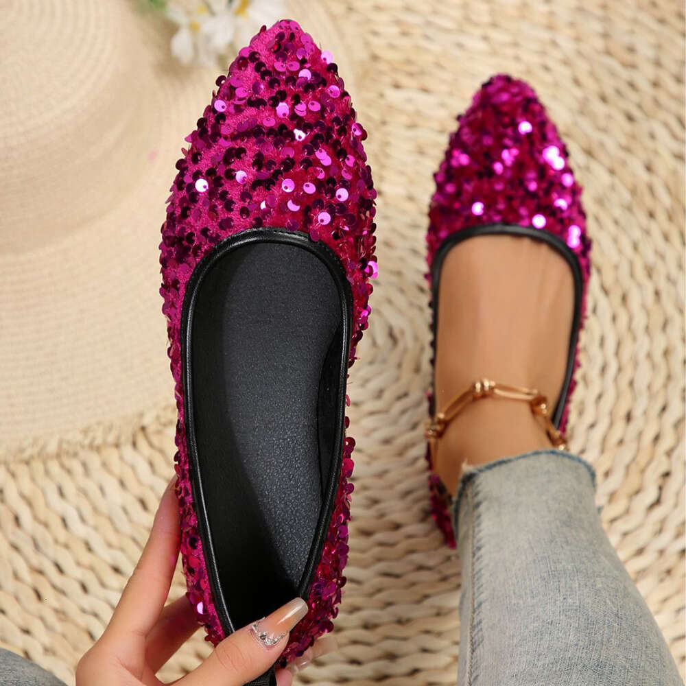 Oversized Flat Spring Shoes For Women S Fashion Backless Sequins Casual Single Shoe Blinding Ddmysaturn