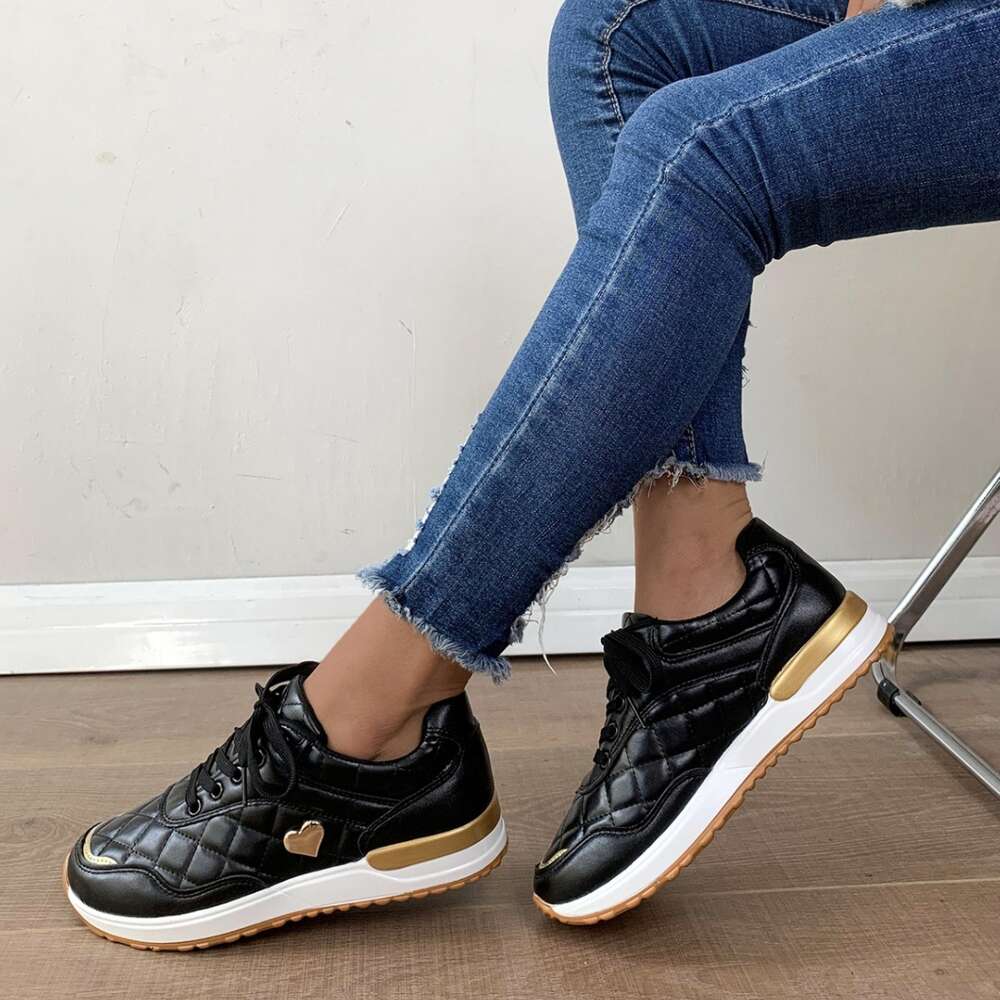 Single Large Size Shoe Women S Round Toe Flat Bottomed Glossy Patchwork Sports And Casual Shoes Sneakers Ddmysaturn