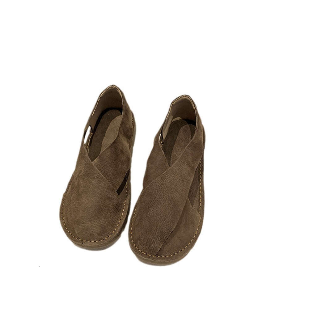 Soft Large New Leather For Women With Round Toe And Shallow Mouth Air Measurement Shoes One Step Lazy Ddmysaturn