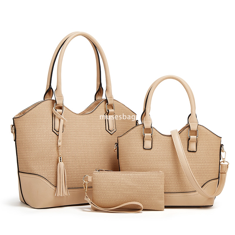 Fashionable Women High Quality Classic Retro Multi functional Casual Large Capacity Lightweight Tote Bag Handbag Oblique Straddle Shoulder Three Piece