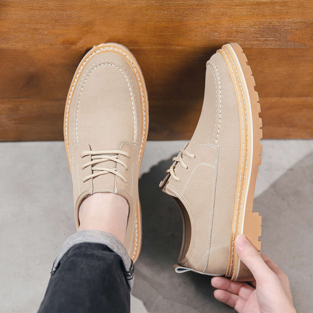 Autumn Spring And Trendy Genuine Casual Oxford Workwear British Fashion Leather Block Shoes Men S Ddmysaturn