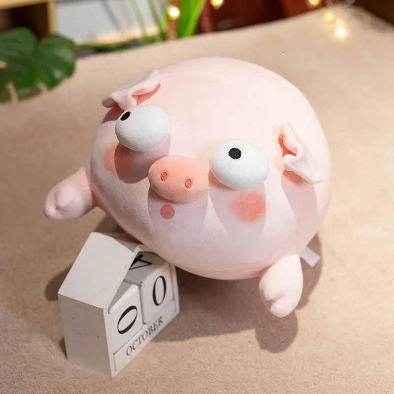 Kawaii Ugly Pig Plush Toy Big Eyes Round Doll Super Soft Sleep Toy Creative Ugly Doll Strange Filling Toy Gift 240529