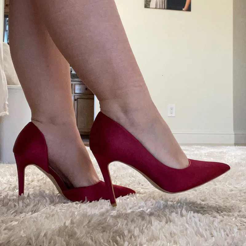 Women Fetish 9.5cm High Heels Royal Blue Wine Red Pumps Satin Stiletto Lady Escarpins Silk Wedding Party Prom Hollow Event Shoes 240619