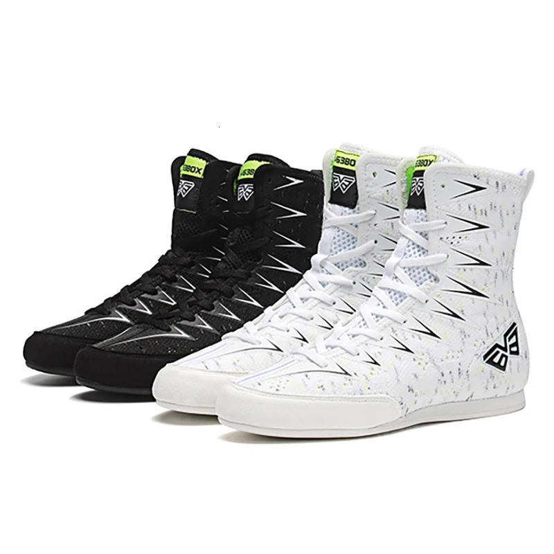 TaoBo Pro Kid Women Boxing Shoes Solid High Top Light Fighting Training Shoes Size 33 Rubber Outsole Breathable Wrestling Boots 240619