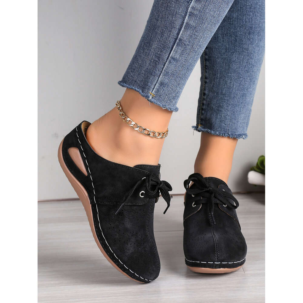 Size Summer Large New Women S Bag Head Business And Leisure Style Lace Up Slippers Ddmysaturn