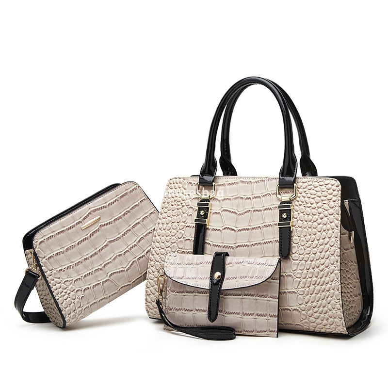 European and American women's designer retro fashion large capacity lightweight color matching mother and child bag three piece set portable one 