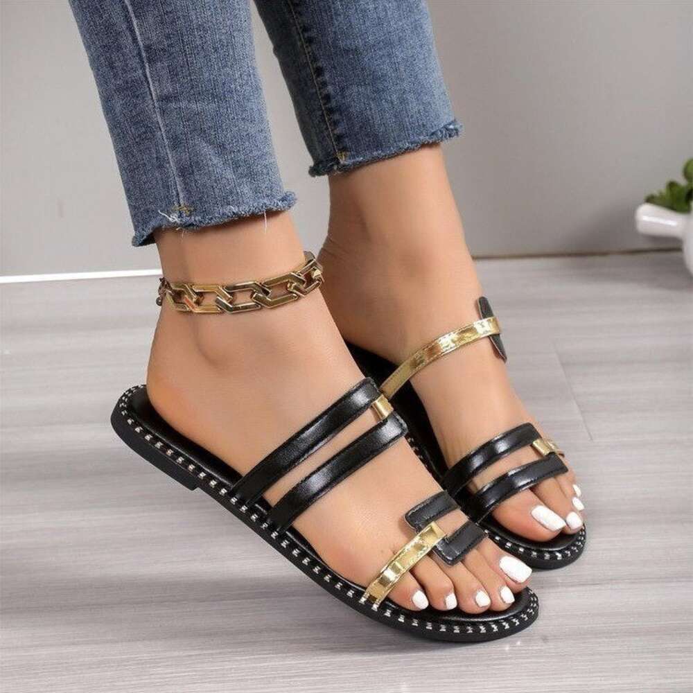New Oversized Summer Women S Fashion Cross Flat Slippers Ddmysaturn