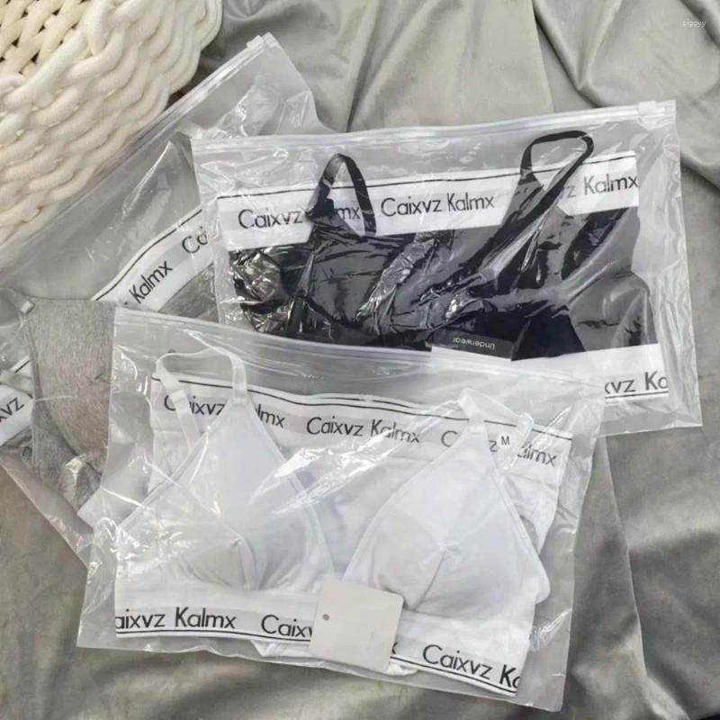 Bras Sets Breathable Backless Print Underwear Set V-neck Sports Letter Printed Bra Wireless Summer Style Women's Bikini