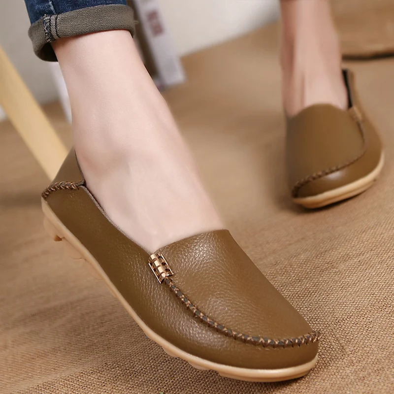 Women Flats Slip On Women Loafers Soft Moccasins With Genuine Leather Shoes Woman Plus Size Flat Shoes Women Causal Shoes Oxford 240619