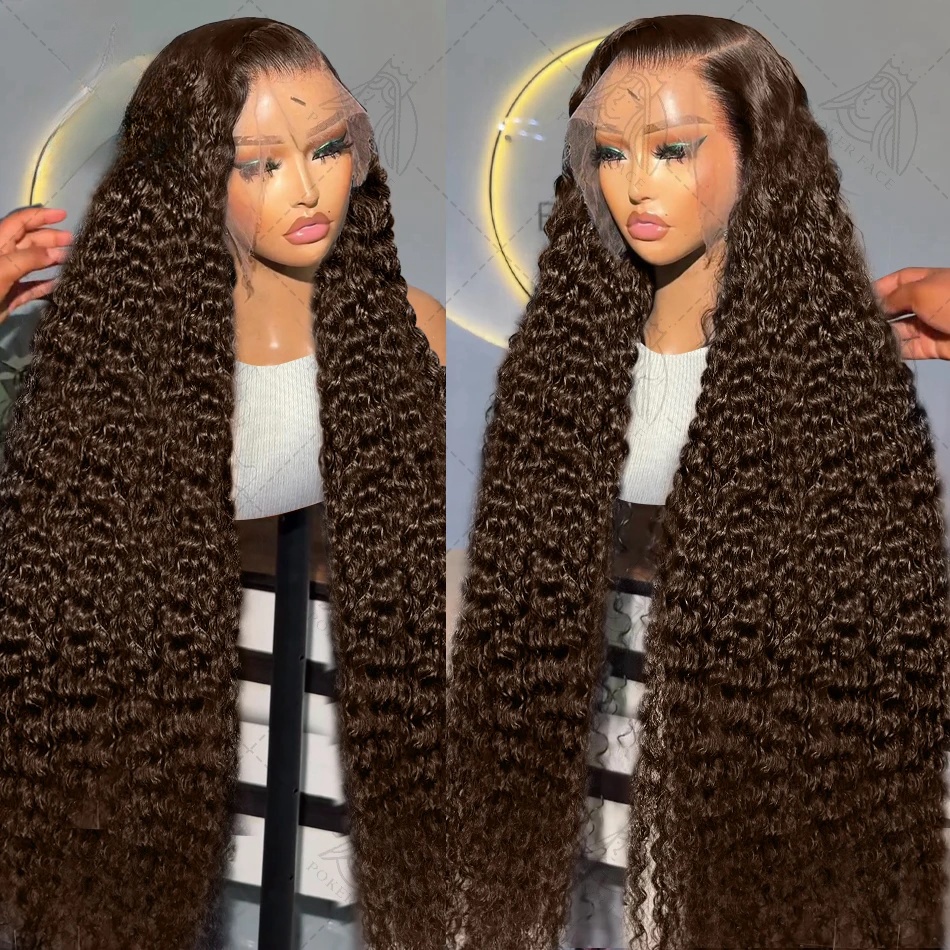 200 Density 30 Inch Highlight Honey Brown Curly HD Lace Front Human Hair 13x4 13x6 Ombre Color Deep Water Wave Frontal Wigs
