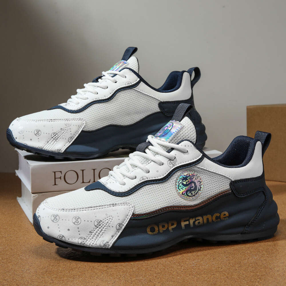 French OPP Men's Summer Brand High End Versatile Casual Sports Running Heightened Bag Sole Black Dad Trendy Shoes