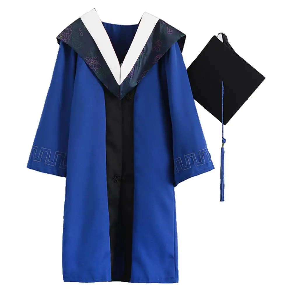 1 Set Graduation Uniform Super Soft Wear Resistant Polyester Bachelor Hat Cloak Pography Props For College 240617
