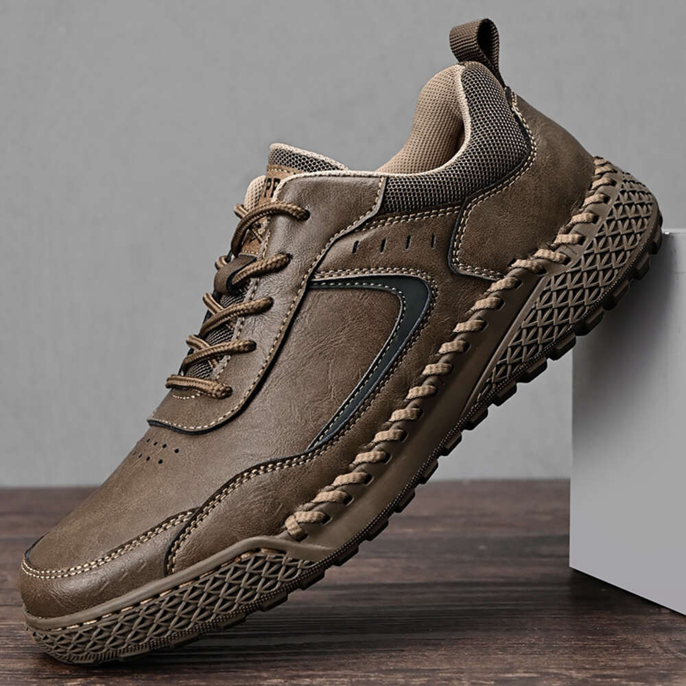 S Korean Men Version Versatile Men Breathable Casual Shoes Non Slip Soft Soles British Fashion Trend One Foot Leather Ddmysaturn