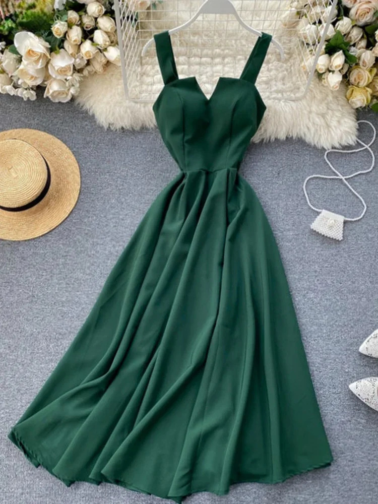 Summer Robe Dress Women V Neck Long Party Evening Dresses Sexy Tank Backless Spaghetti Strap Maxi Female Holiday Vestidos 240618