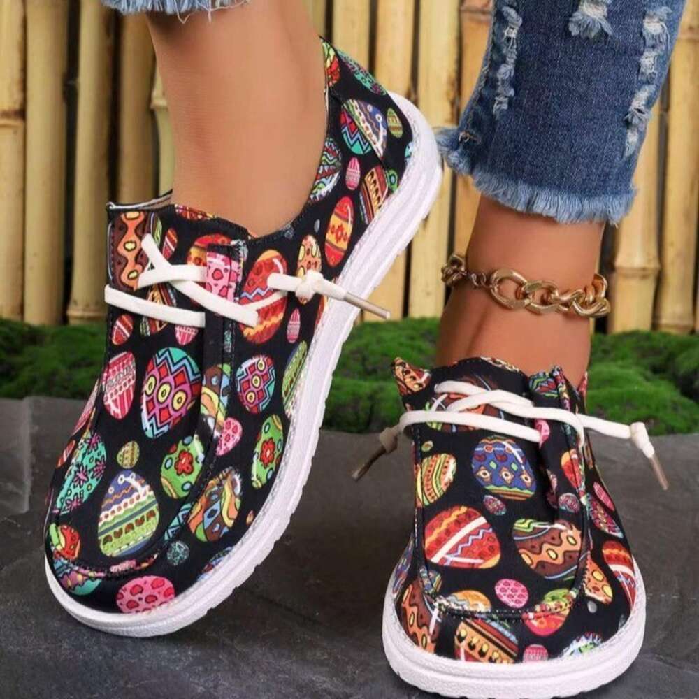 Summer New SHEIN Large Size Women S Easter Egg Casual Flat Shoes Ddmysaturn