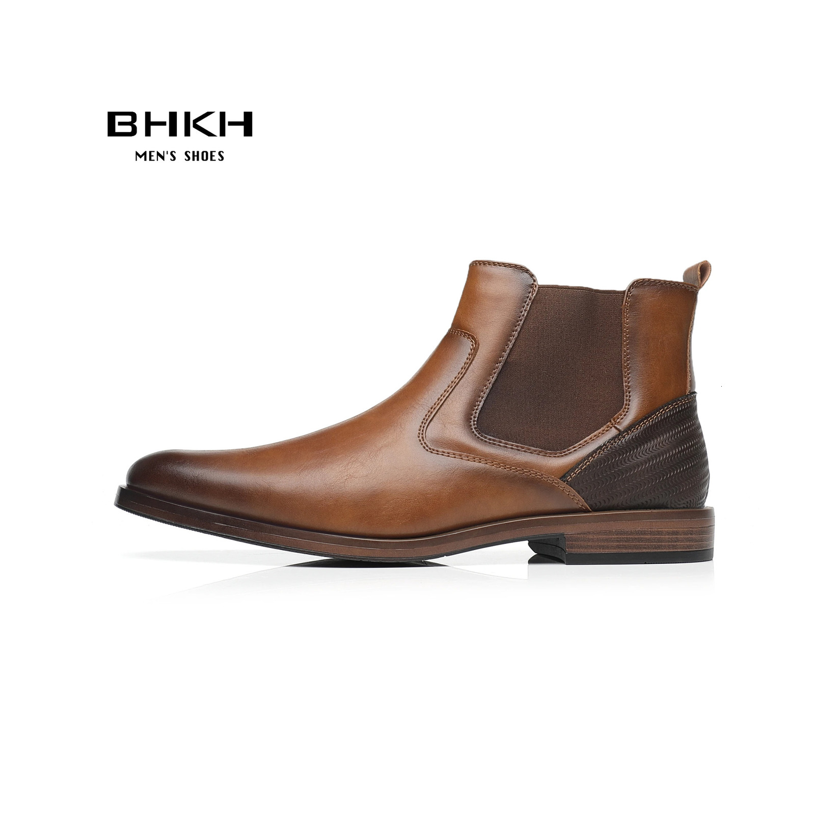 BHKH 2024 Men Chelsea Boots Winter Men Boots Soft Leather Elastic Strap Ankle Boots Smart Formal Business Dress shoes Man S 240619