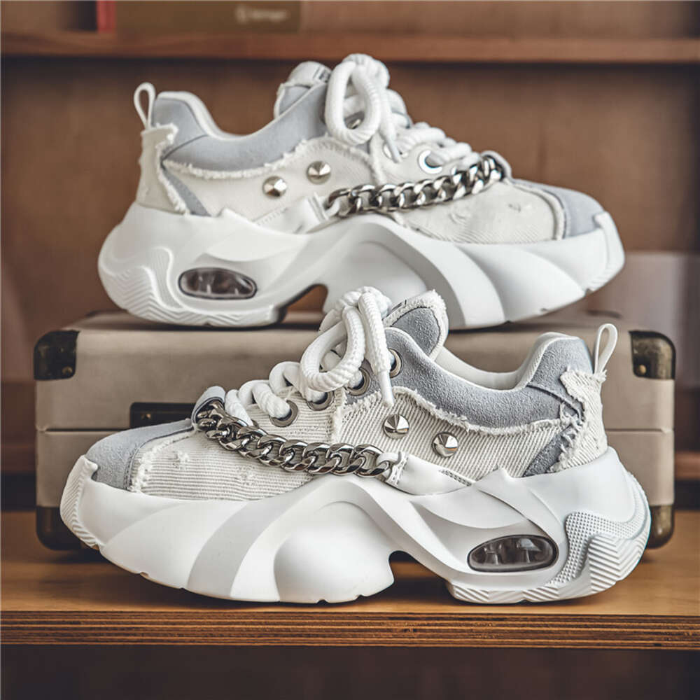 S Shoes Men New Niche Design High Aesthetics Trendy With Thick Sole And Increased Height For Teenagers Durable Denim Dad Ddmysaturn
