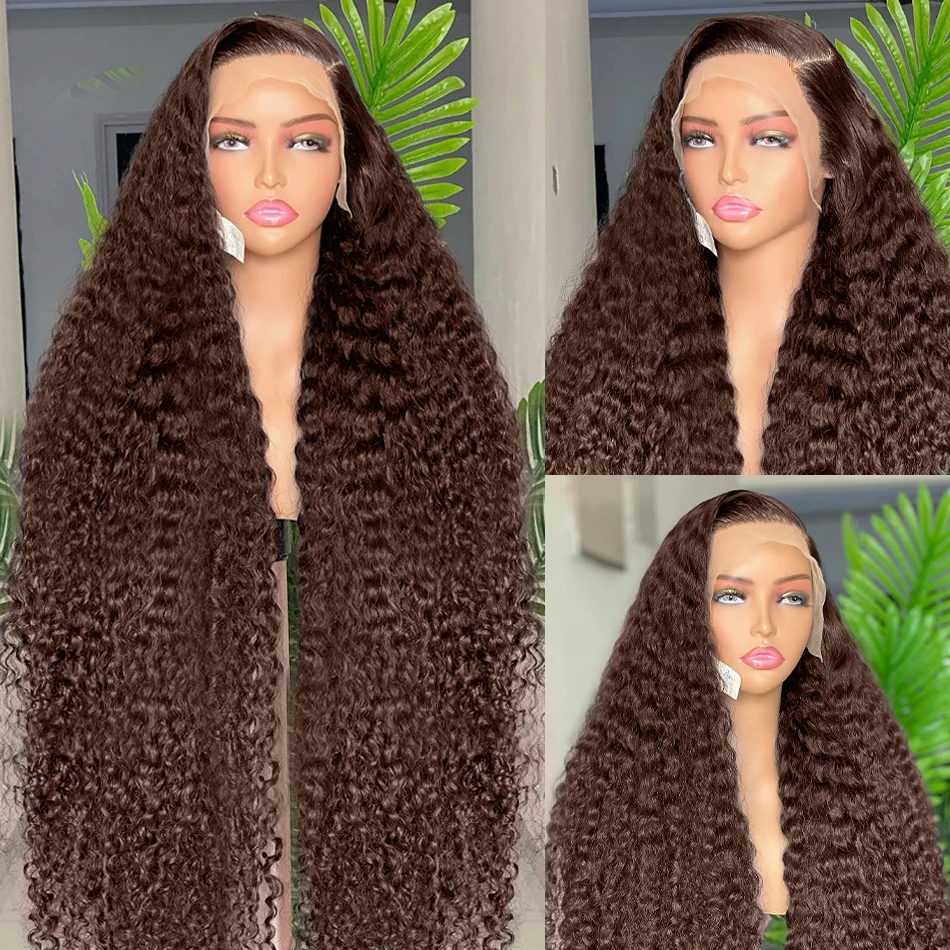 200 Density 30 Inch Highlight Honey Brown Curly HD Lace Front Human Hair 13x4 13x6 Ombre Color Deep Water Wave Frontal Wigs