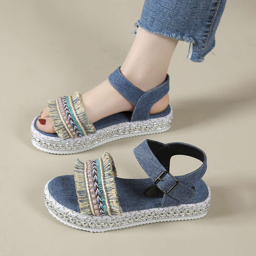 Summer Large Size New Roman Women S Broken Lace Rivet Pine Cake Sole Sandals Ddmysaturn