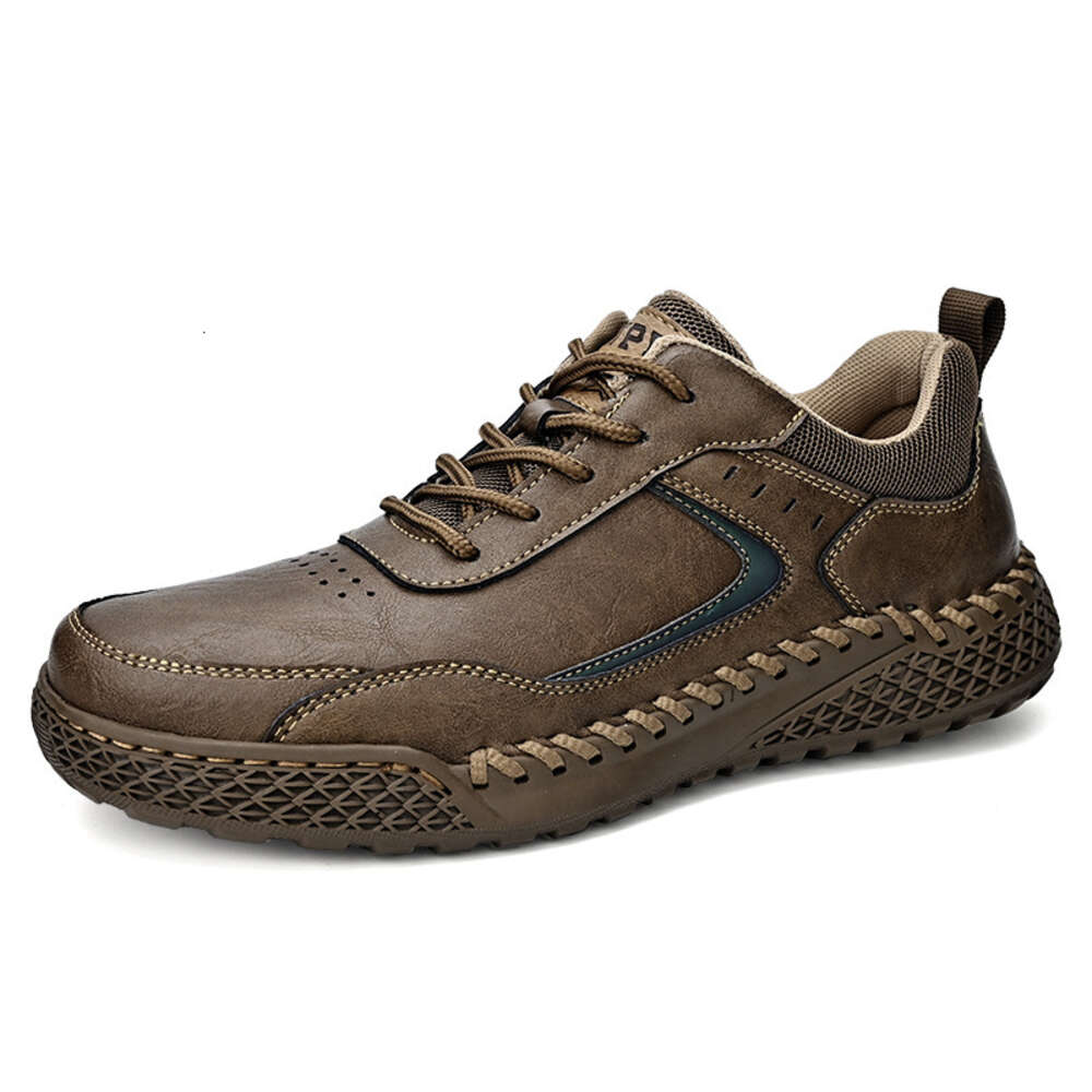 Ddmysports Men S Korean Version Versatile Men Breathable Casual Shoes Non Slip Soft Soles British Fashion Trend One Foot Leather OUTDOOR