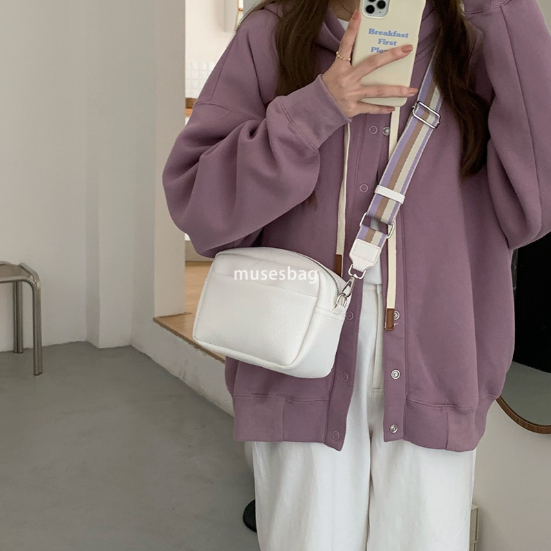 Trendy and fashionable versatile women's bag new solid color PU crossbody bag women's small bag, women's shoulder bag small square bag