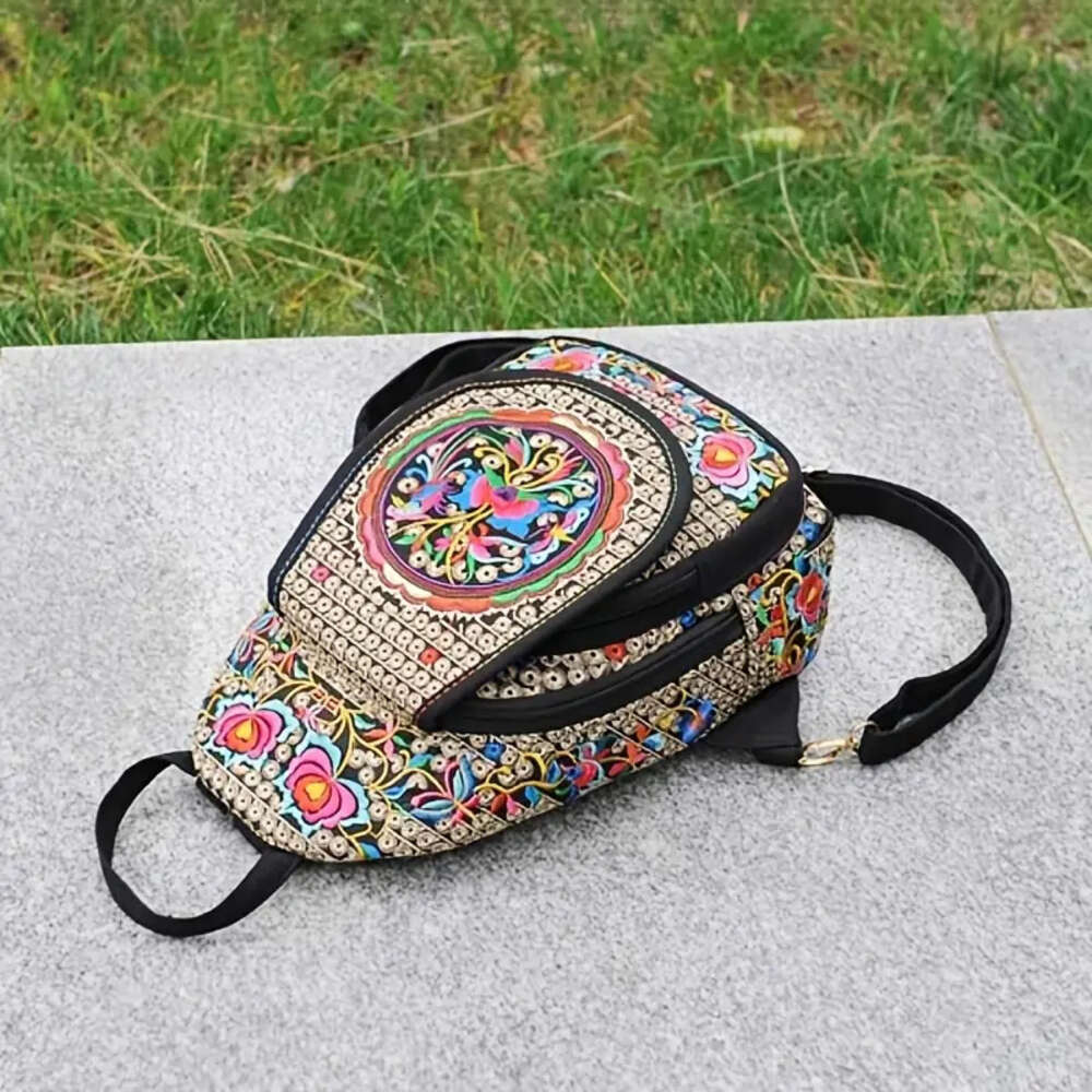 Women's Mini Embroidery Backpack, Backpack With Detachable Strap, Ethnic Style Versatile Multifunction Chest Bag H6.19#24 ddmySept