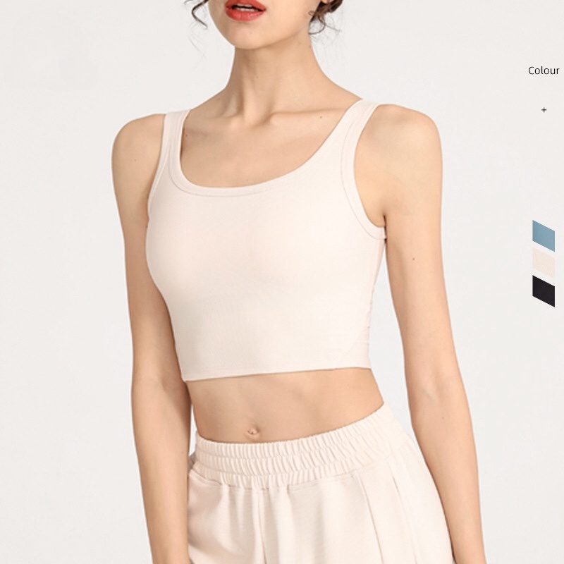 Naked Fabric Professional Training Yoga Fiess Sports Underwear Shock-Proof Gathering Summer Bra Beauty Back Vest High Elasticity Fixed Chest For Women