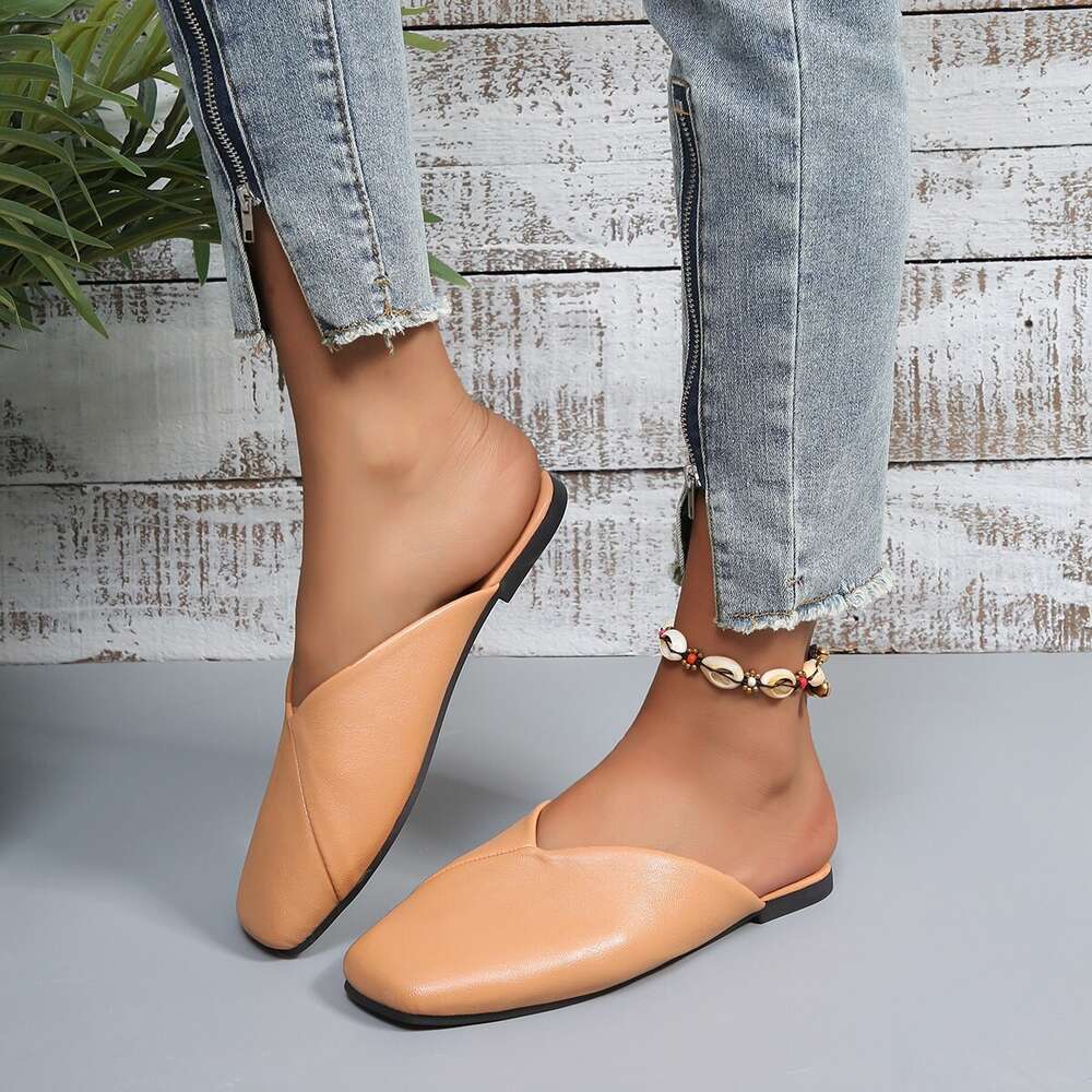 Summer Large Size New Style Slippers For Women Half Fashionable Ins Air Cooled Trawl Net Red Envelope Head Sandal Ddmysaturn