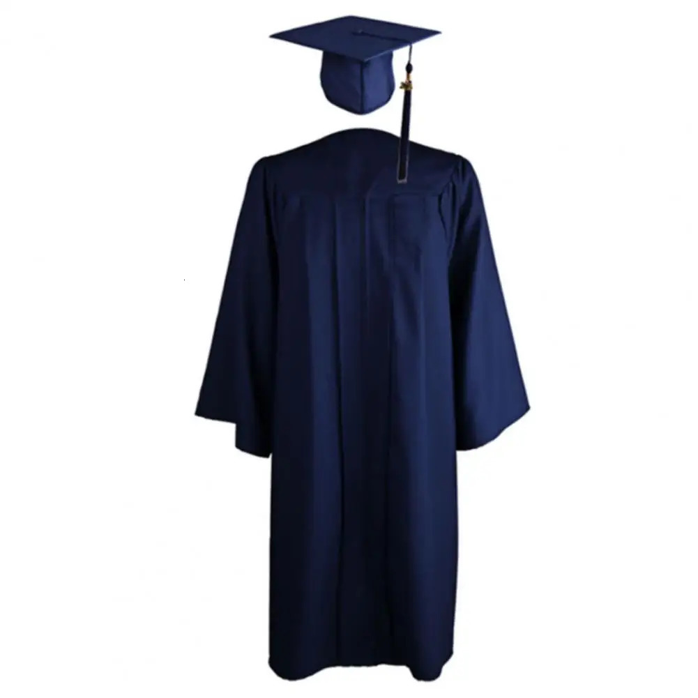 School Uniform Student Graduation Cap And Gown Set Academic Robe Adult Suit University Degree 240617