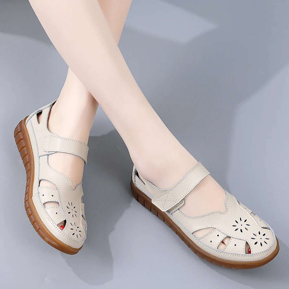 Summer Women New Ladies Comfortable Flats Walking Sandals Covered Toe Beach Shoes Woman Footwear Ddmysaturn