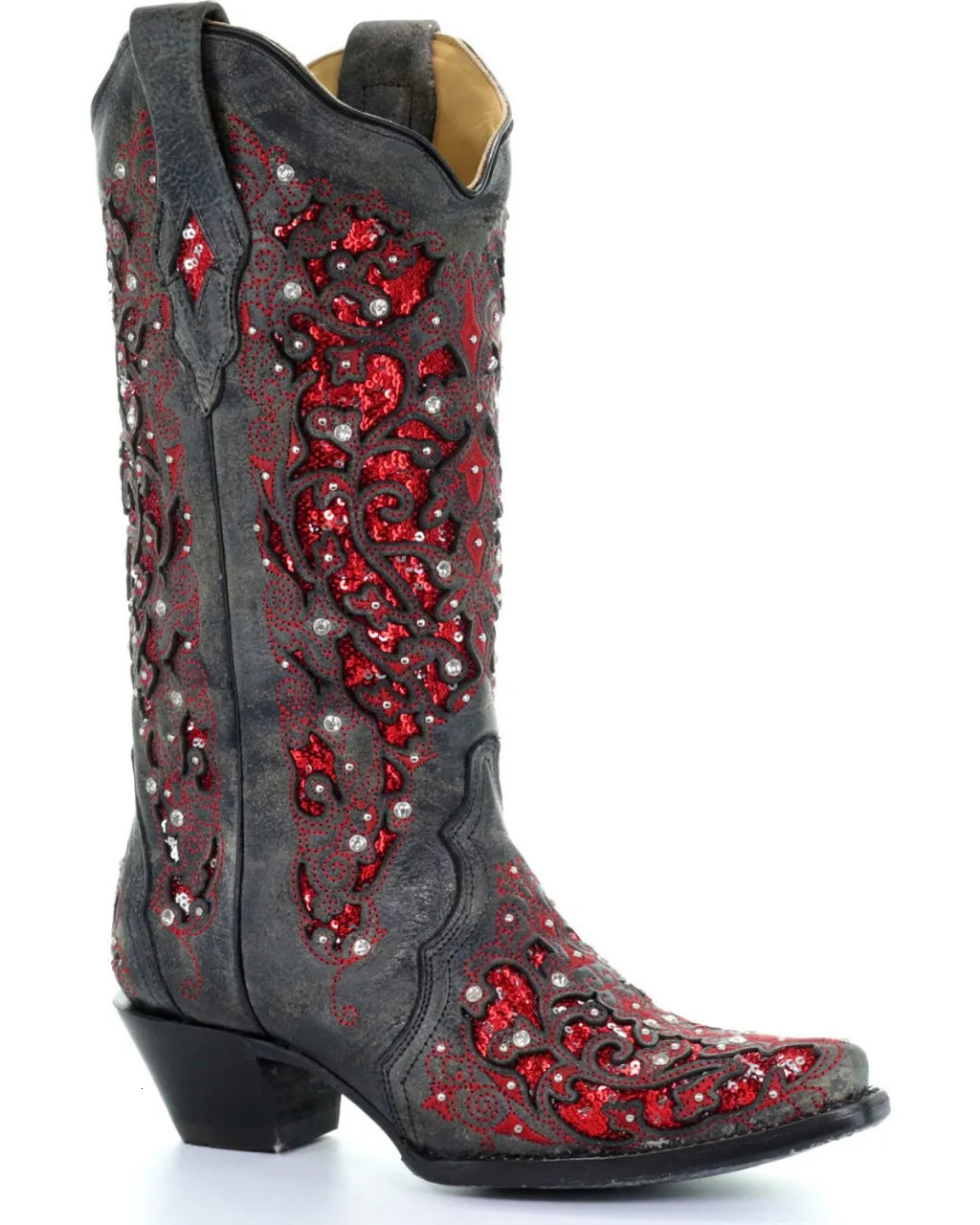 Drop Vintage Rhie Hollow Out wer Western Cowboy Boot Pointed High Heel Knight Large WomenS Boots 35-45 240619