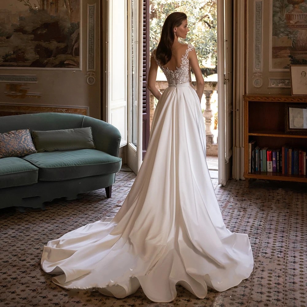 Wedding Dress Mermaid 2024 Sweetheart Sleeveless Lace Appliques Beads Detachable Train Princess Bride Gown Vestidos De Novia Custom Made