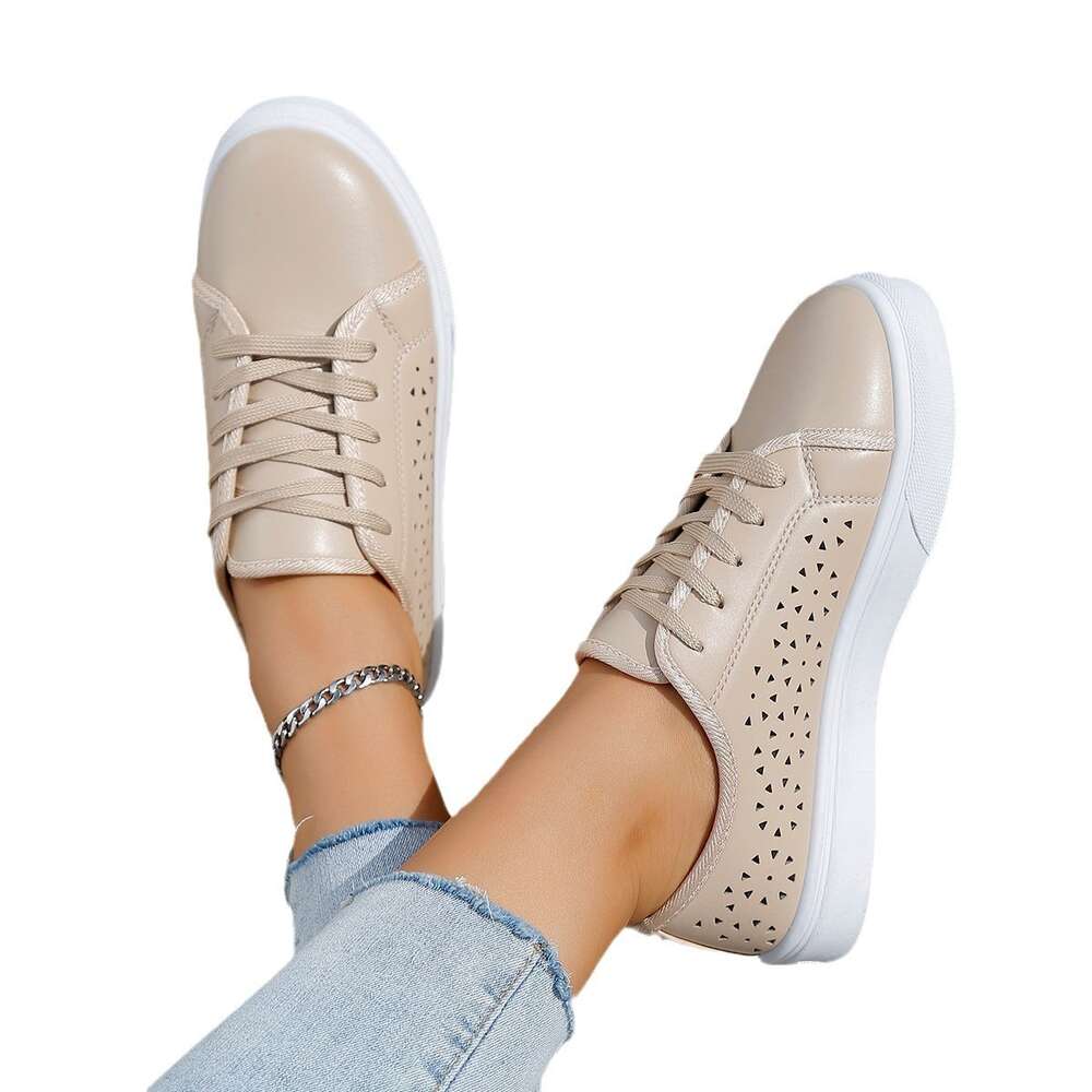 Size Spring Large Women S Fashionable And Versatile Casual Round Toe Flat Bottomed Sneakers Sports Boards Ddmysaturn