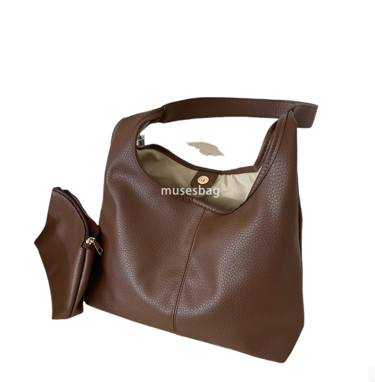 High Quality Women's Designer Large Capacity Korean Fashion Soft Leather Retro Multi functional Single Shoulder Underarm Bag Commuter Mother Chil